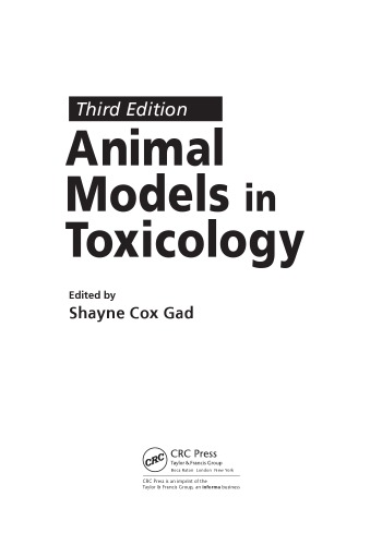 Animal Models in Toxicology 2016