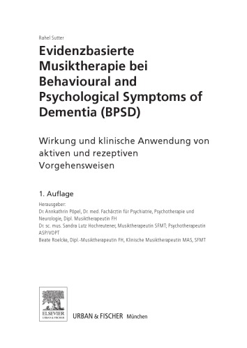 Evidenzbasierte Musiktherapie bei Behavioural und Psychological Symptoms of Dementia (BPSD) 2014