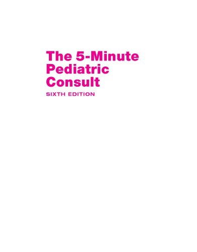 The 5 Minute Pediatric Consult 2012