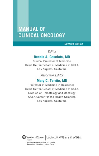 Manual of Clinical Oncology 2012