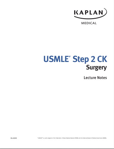 USMLE Step 2 CK Lecture Notes 2017: Surgery 2016