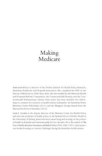 Making Medicare: The Politics of Universal Health Care in Australia 2013