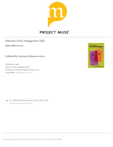 Histories of the Transgender Child 2018