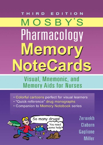کارت های حافظه داروخانه Mosby – کتاب الکترونیکی: کمک های بصری، حافظه و حافظه برای پرستاران