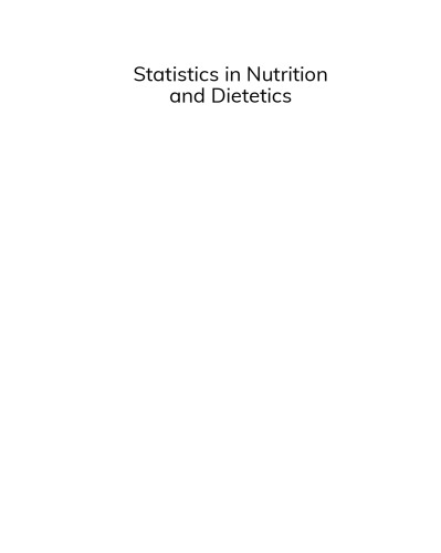 Statistics in Nutrition and Dietetics 2020