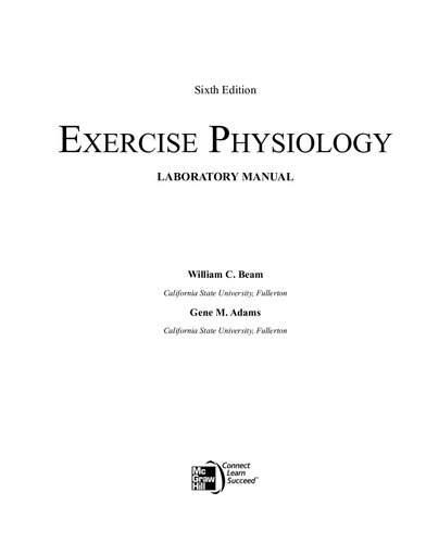 Exercise Physiology Laboratory Manual 2010