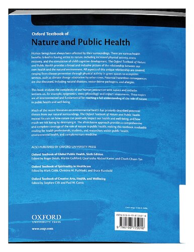 Oxford Textbook of Nature and Public Health: The Role of Nature in Improving the Health of a Population 2018