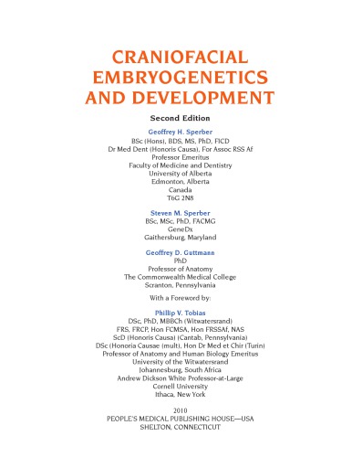 Craniofacial Embryogenetics and Development 2010