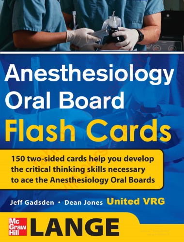 Anesthesiology Oral Board Flash Cards 2011