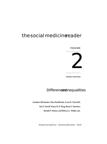 کتاب خوان پزشکی اجتماعی، جلد دوم، ویرایش سوم: تفاوت ها و نابرابری ها، جلد 2