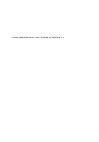 Physical Evaluation and Treatment Planning in Dental Practice 2021