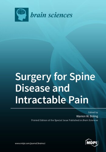 Surgery for Spine Disease and Intractable Pain 2020