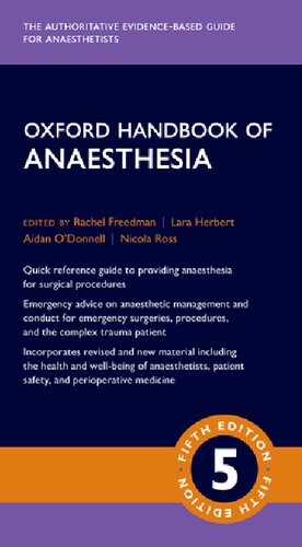 Oxford Handbook of Anaesthesia 2022