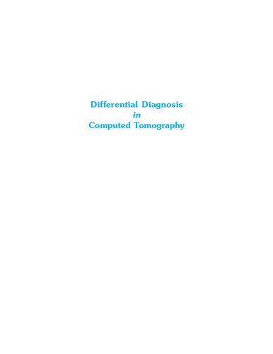 Differential Diagnosis In Computed Tomography 2012
