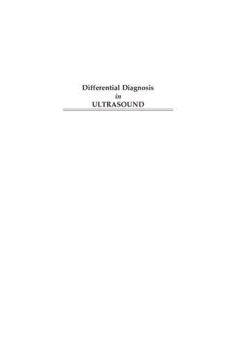 Differential Diagnosis in Ultrasound 2012