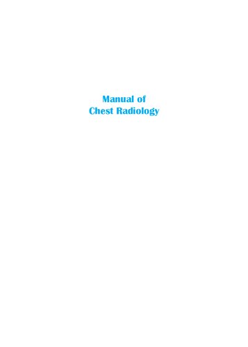 Manual of Chest Radiology 2010