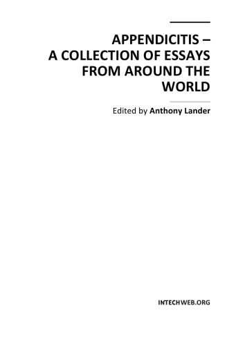 Appendicitis: A Collection of Essays from Around the World 2012