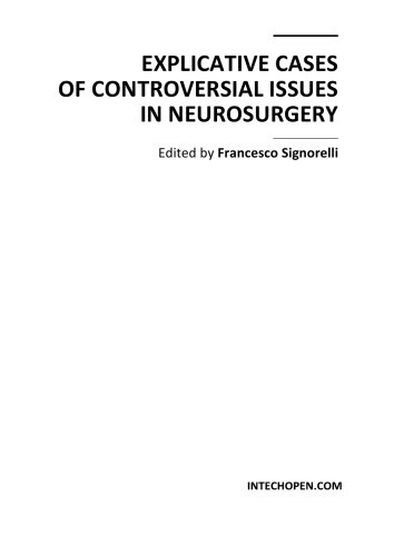 Explicative Cases of Controversial Issues in Neurosurgery 2012