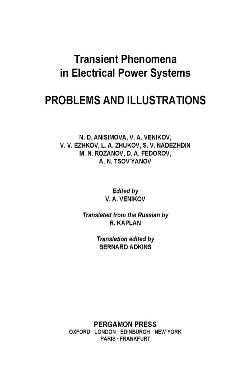 پدیده‌های گذرا در سیستم‌های قدرت الکتریکی: مسائل و نمونه‌ها
